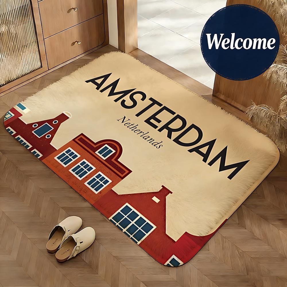 Home Textiles Netherlands - Soft Flannel Floor Mat Place Amsterdam