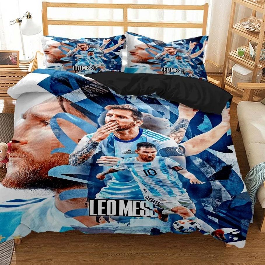Bed Sheet Microfiber - Messi Football Superstar Bedding set 3D
