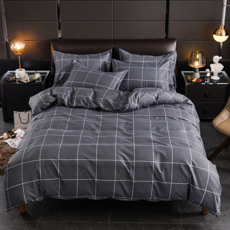 Double Bed Plaid Quilt Cover M - đánh giá và giá Bed Sheet Microfiber