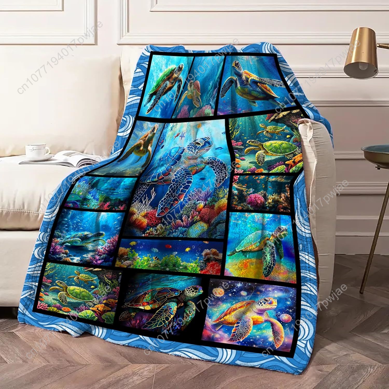 Sea Turtle Flannel Throw Blank - đánh giá và giá Home Textiles & Decorations