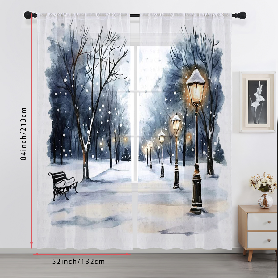 2PCS Sheer Curtains Winter Sno - đánh giá và giá Curtain Sheer Voile