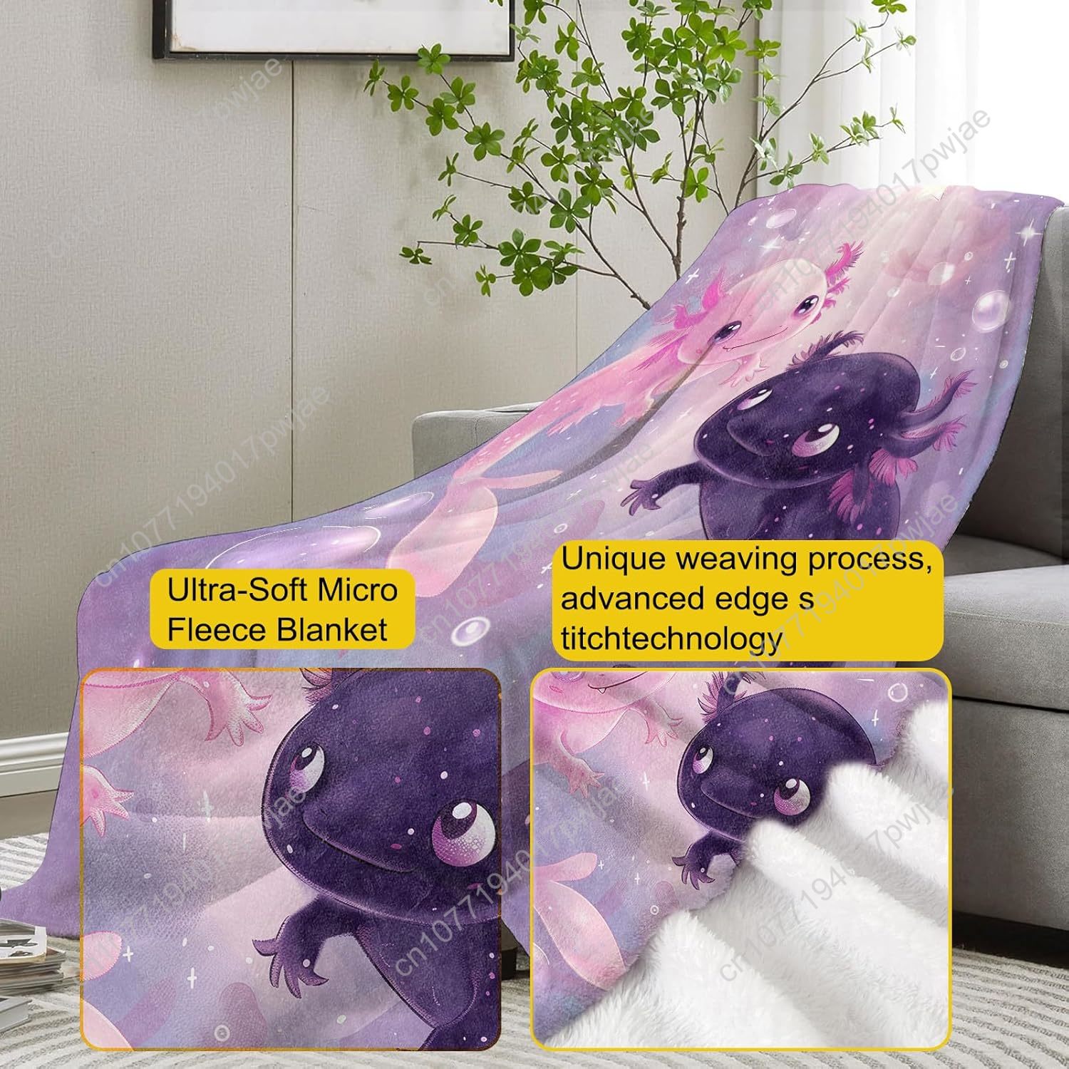 Axolotl Blanket Cute Axolotls  - đánh giá và giá Home Textiles & Decorations