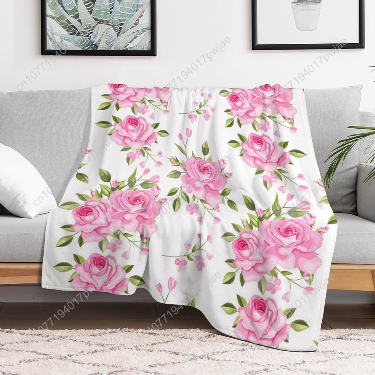 Pink Flower Throw Blanket Flor - đánh giá và giá Home Textiles & Decorations