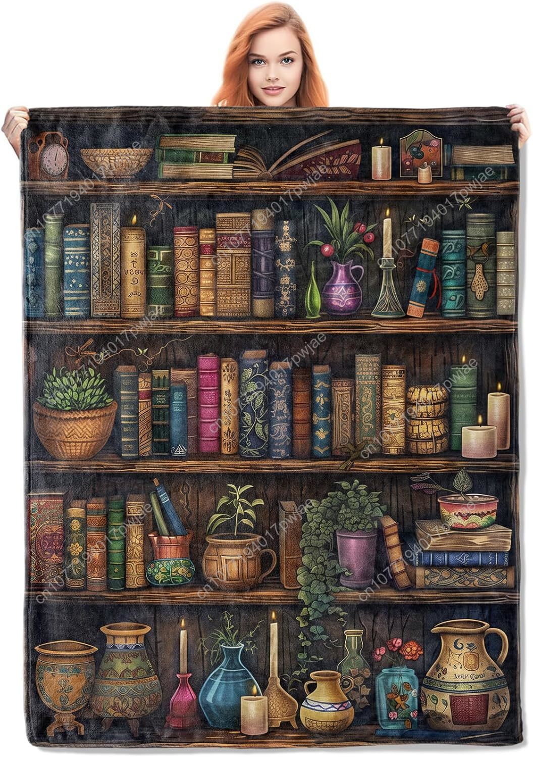 Vintage Bookshelf Blanket Read - đánh giá và giá Home Textiles & Decorations