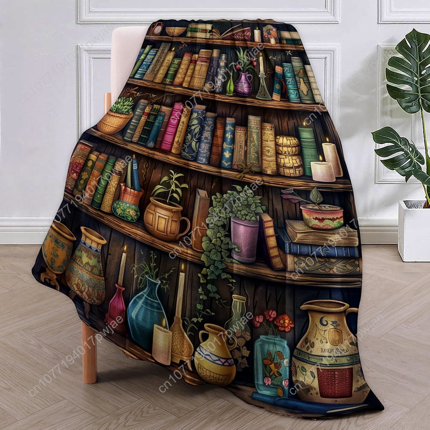 Vintage Bookshelf Blanket Read - đánh giá và giá Home Textiles & Decorations