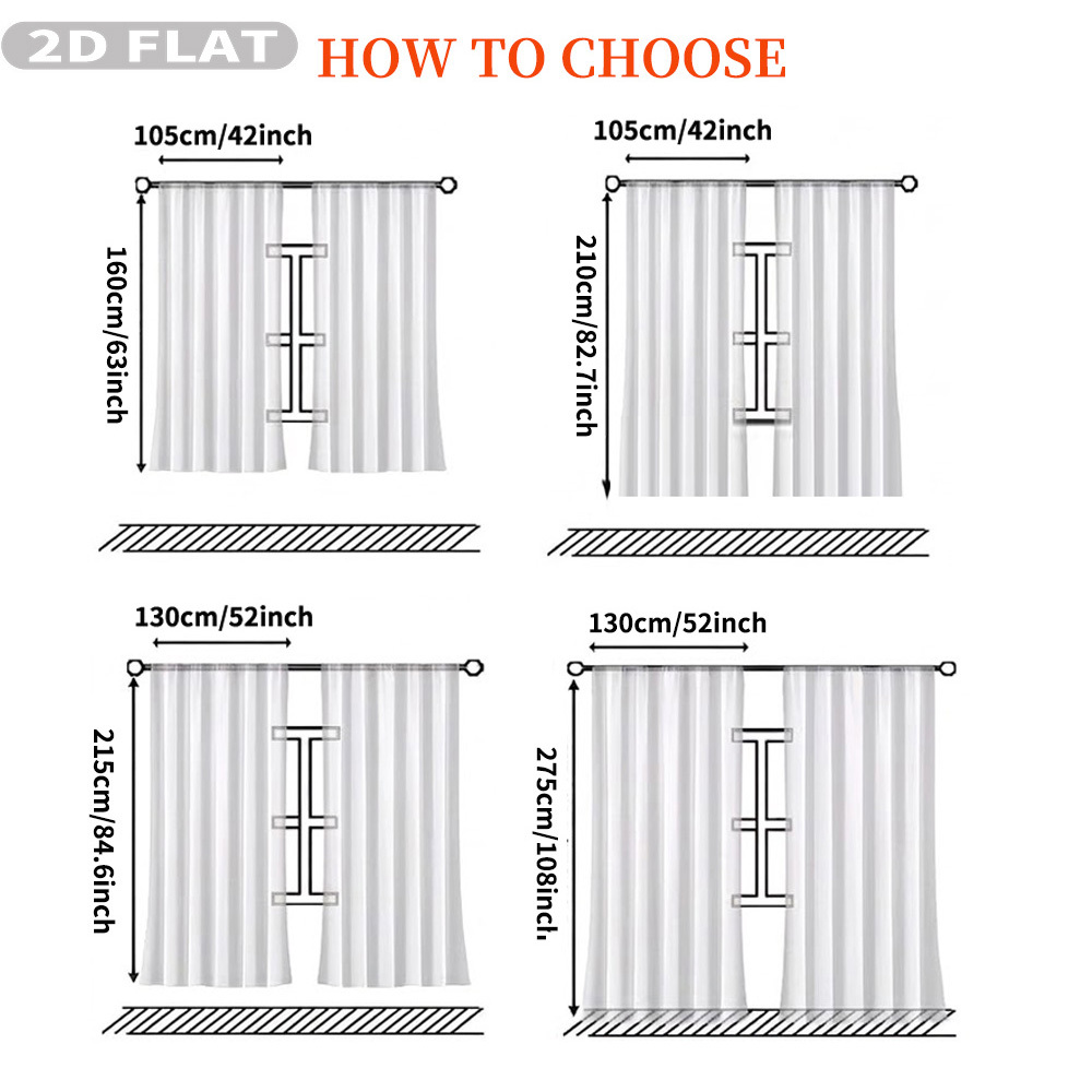 Custom 2D Flat 2pcs Sheer Curt - đánh giá và giá Home Textiles & Decorations