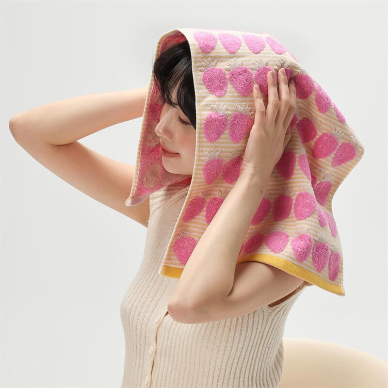 Strawberry Series Cotton Soft  - đánh giá và giá Home Textiles Face Towel