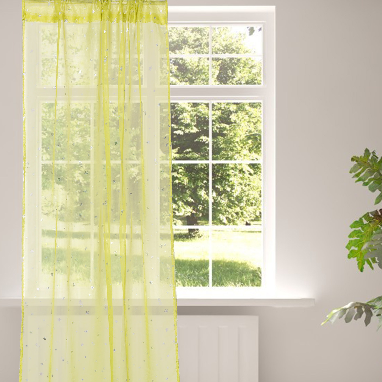 Silver Star Foil Sheer Curtain - đánh giá và giá Curtain Sheer Voile