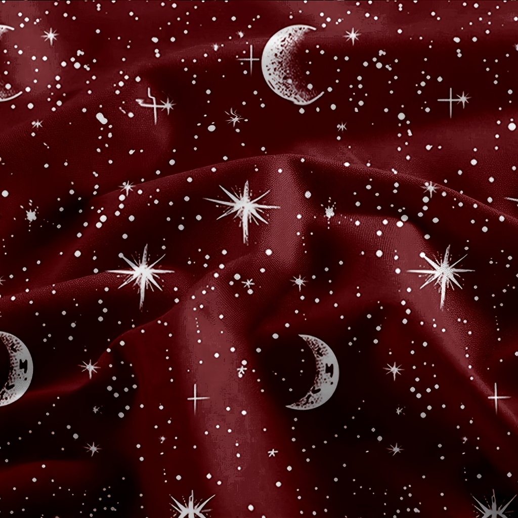 4Pcs Red Moon And Star Print M - đánh giá và giá Bed Sheet Microfiber