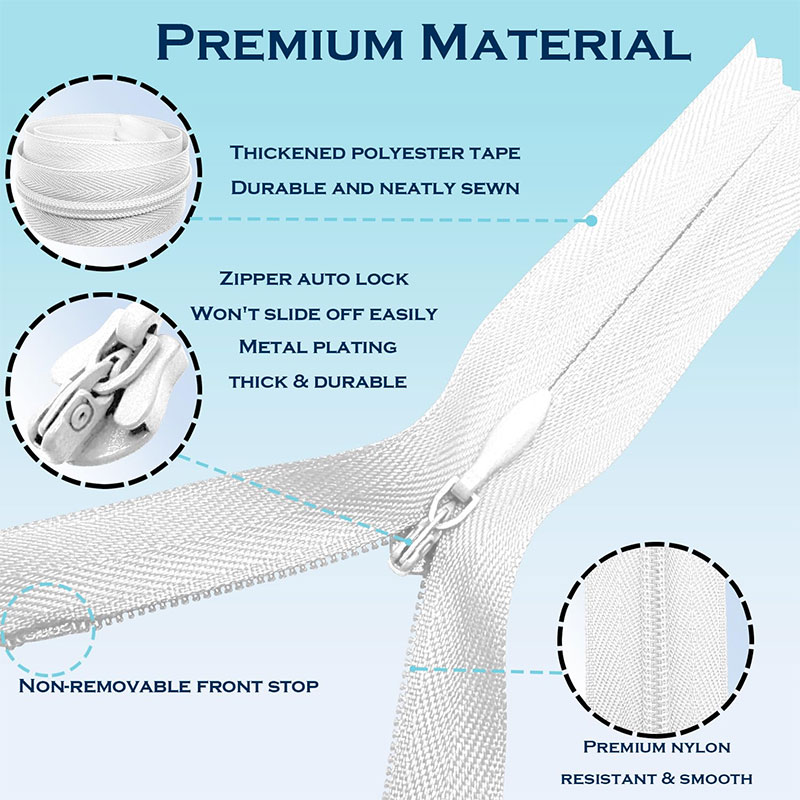 100pcs Invisible Zippers 28-60 - đánh giá và giá Home Textiles Sale