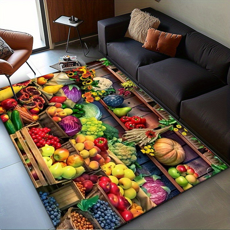 Vibrant Fruit Market Rug for K - đánh giá và giá Home Textiles Market
