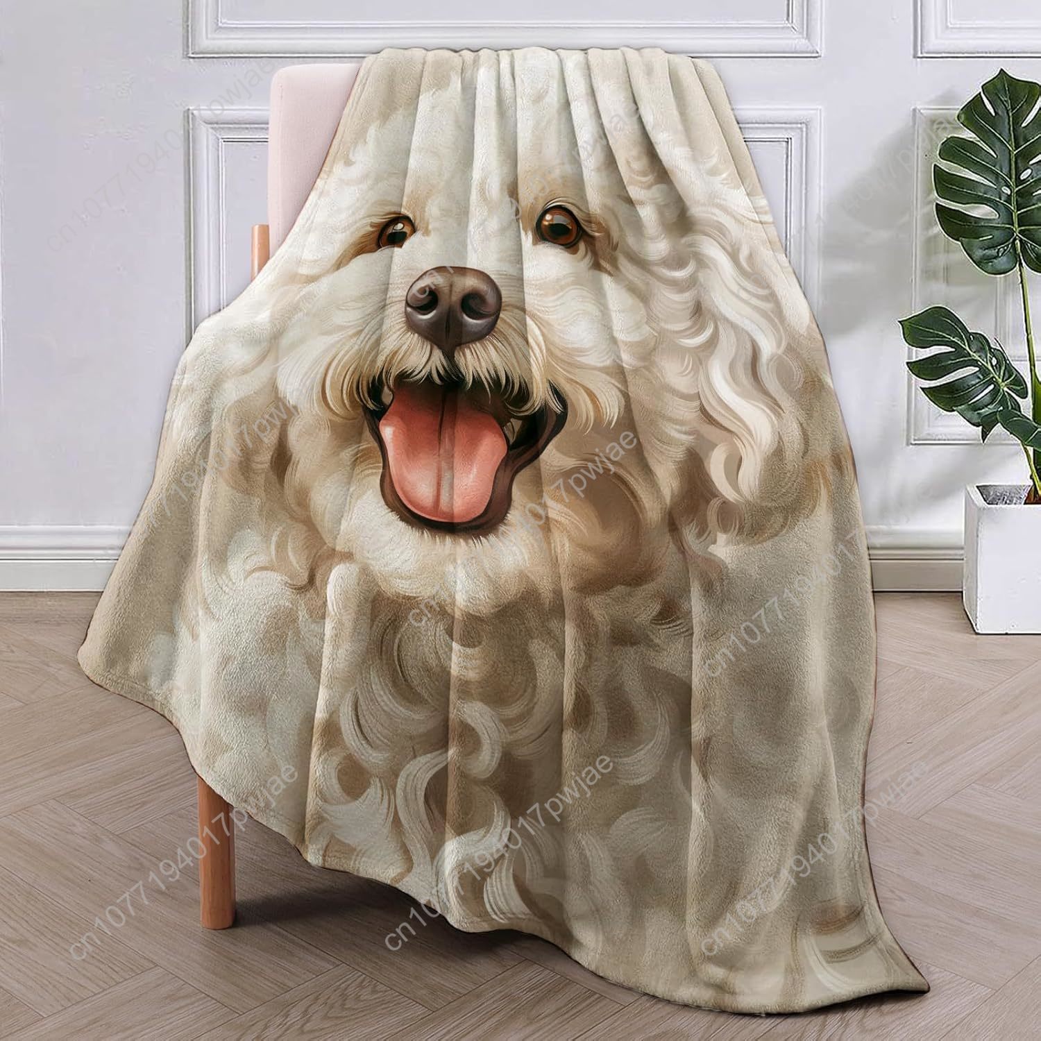 Joyful Poodle Portrait Blanket - đánh giá và giá Home Textiles & Decorations