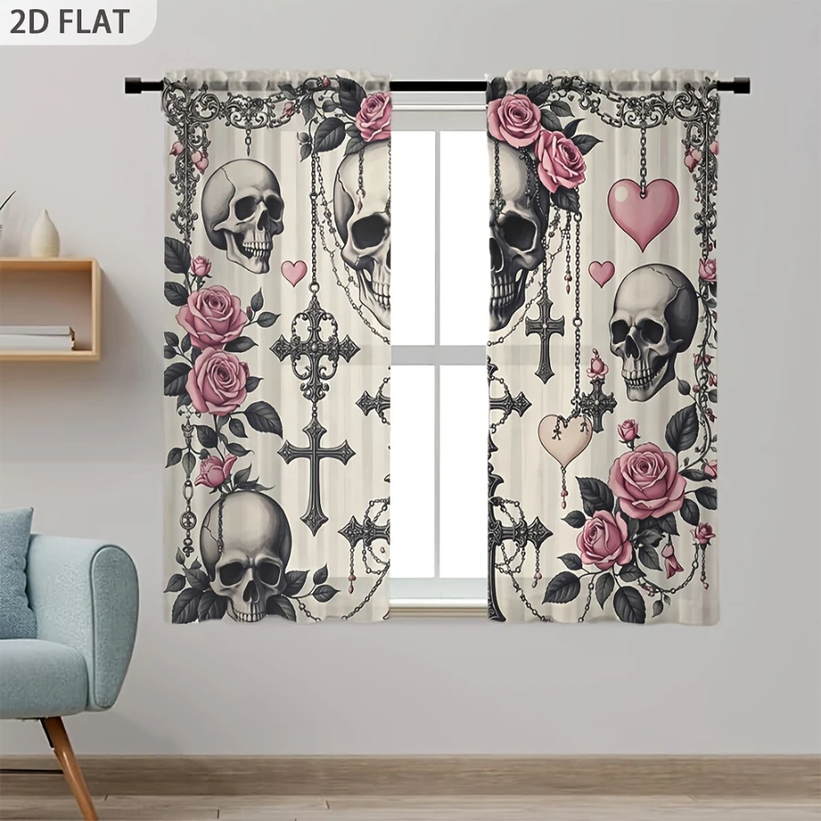 2PCS Digital Print Sheer Curta - đánh giá và giá Curtain Sheer Voile