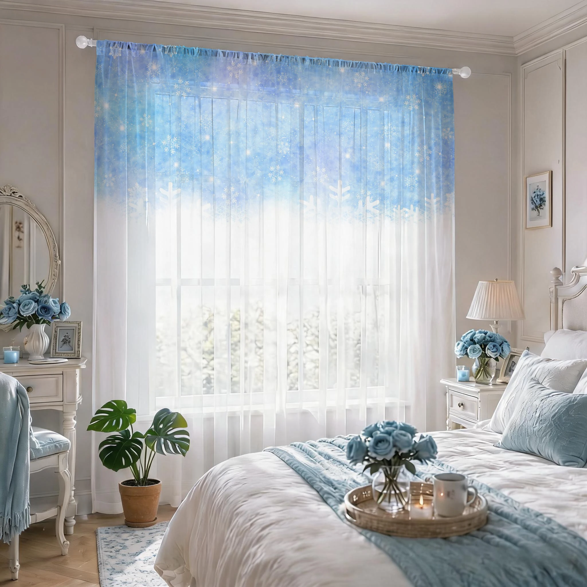 Floral Gradient Sheer Curtain, - đánh giá và giá Curtain Sheer Voile