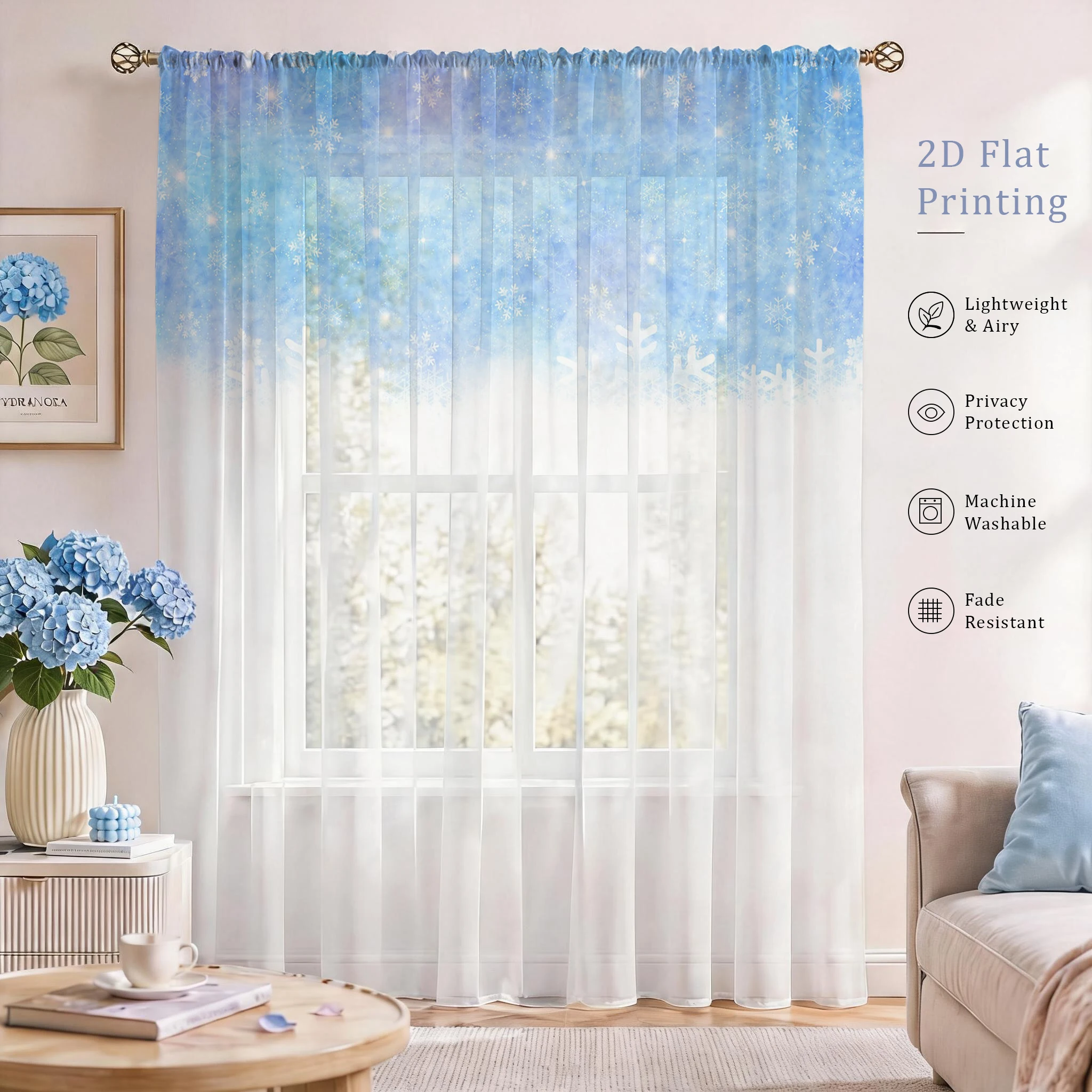 Floral Gradient Sheer Curtain, - đánh giá và giá Curtain Sheer Voile